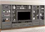 Pure Modern 5 Piece Entertainment Library Wall in Moonstone Finish by Parker House - PUR#405-5