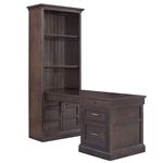 Shoreham Peninsula Desk in Medium Roast Finish by Parker House - SHO-3PC-LIB-DESK-MDR