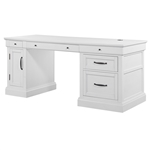 Shoreham Pedestal Desk in Effortless White Finish by Parker House - SHO#480-3-EFW