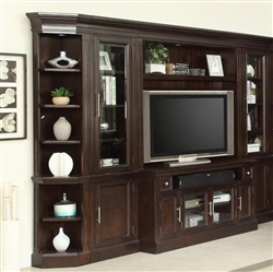 Stanford 6 Piece Entertainment Wall in Light Vintage Sherry Finish by Parker House - STA-405-6