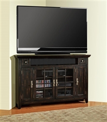 Tahoe 62-Inch Corner TV Console in Vintage Black Burnished Finish by Parker House - TAH-62CR