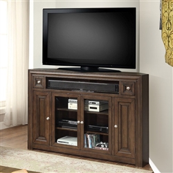 Tempo 62-Inch Corner TV Console in Burnished Dark Mocha Finish by Parker House - TEM-62CR