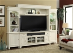 Tidewater 4 Piece 72 Inch Console Entertainment Wall in Vintage White Finish by Parker House - TID-172-4