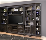 Washington Heights 6 Piece Entertainment Wall in Washed Charcoal Finish by Parker House - WAS-6TV430