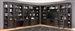 Washington Heights 14 Piece Entertainment Corner Library Wall in Washed Charcoal Finish by Parker House - WAS-ENT-14