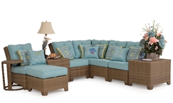 Kokomo 9 Piece Outdoor Sectional in Oyster Grey Finish by Palm Springs Rattan - 6301-SEC-9OG