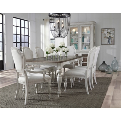 Glendale Estates 7 Piece Dining Room Set with Upholstered Seat & Back Chairs by Pulaski - PUL-P166240-70-71