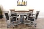 Alpine 5 Piece Round Dining Set With Reversible Table Top in Alpine Grey Finish by Sunny Designs - SD-1033AG