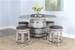 Alpine 5 Piece Round Pub Table Dining Room Set with Cushion Seat Barstool by Sunny Designs - SD-1038AG-1624AG-24