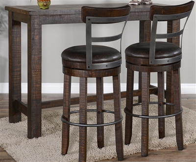3 Piece Rectangular Pub Table Dining Set with Barstool w/ Back & Swivel by Sunny Designs - SD-1039TL2-42-1624TL2-B30