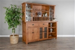 Sedona Buffet and Hutch in Rustic Oak Finish by Sunny Designs - SD-1969RO