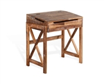 Havana School Desk with X-Base in Rustic Acacia Finish by Sunny Designs - SD-2824RA-2