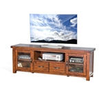 Tuscany 74 Inch TV Console in Medium Brown Finish by Sunny Designs - SD-3609VM-74