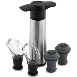 VacuVin Stainless Steel Wine Saver Gift Set