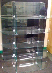 Glass Cubical Display Case Half Oval