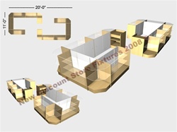 Double-Sided Wood Kiosk with Figure Eight Design