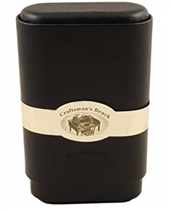 Craftman's Bench 3 Robusto Cigar Full Grain Leather Black 60 Ring Gauge Travel Case