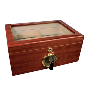 Savoy Mahogany Glass Top 50 Count Humidor