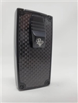 Rocky Patel Double Flame Nero Lighter - Black and Black Carbon Fiber Plate