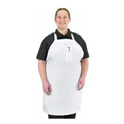 Economy Bib Apron - w/ Pencil Pocket - 100% Cotton - White