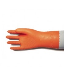 Neoprene Heavy Duty Latex Flocked Glove - 28 mil - Orange