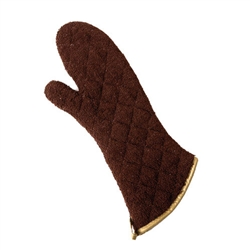 Terry Oven Mitt - Protects to 500F - 17" - Brown