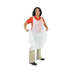 Disposable Bib Apron - Polyethylene - White