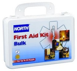 North Safety 068-019702-0002L Bulk First Aid Kit, 85 Pieces, 25 Person System, Plastic Case