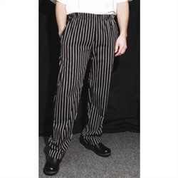 Black/White Pin-Stripe - Slim Fit Pants - Cotton