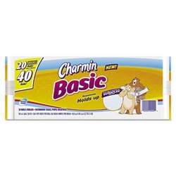 Procter & Gamble 50916 Basic Big Roll, One-Ply, 20 Rolls of Bathroom Tissue
