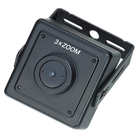 KT&C KPC-HD38CZP3 520TVL High Quality Mini 3X Digital Zoom Color Camera, 3.7mm Flat Pinhole Lens