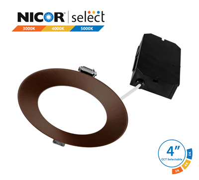 NICOR DLE43120SRD 4 in. Oil-Rubbed Bronze Selectable Edge Lit LED Downlight