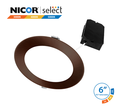NICOR DLE63120SRD 6 in. Oil-Rubbed Bronze Selectable Edge Lit LED Downlight