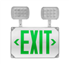 NICOR ECL51UNVWHG2 LED Wet Location Emergency Exit Sign with Adjustable Light Heads, Green Lettering