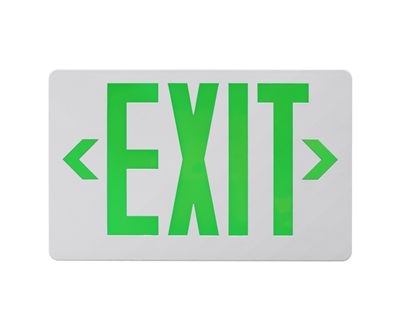 NICOR EXL41UNVWHG2 LED Emergency Exit Sign, Green Lettering