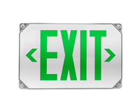 NICOR EXL51UNVWHG2 LED Outdoor Emergency Exit Sign, Green Lettering