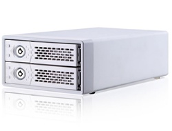 iStarUSA vAGE220-SAU Mini Dual Bay USB2.0 & eSATA to SATA RAID Subsystem - White