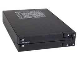 Avolusion 2.5" USB 2.0/SATA Internal/External Aluminum Mobile RAID HDD Enclosure w/OTB - Fits Two 2.5" SATA HDD in 3.5" Bay