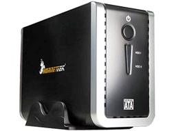 HornetTek X2-RAID Dual Bay SATA to eSATA & USB 2.0 RAID 0,1,JBOD,BIG External Hard Drive Enclosure- Black