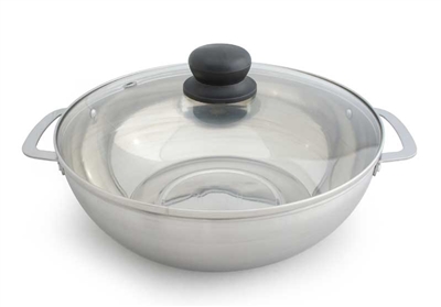 Sunpentown 3.5L Induction Ready Stainless Steel Pot with Glass Lid