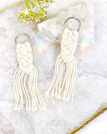 Crochet Earring on white background