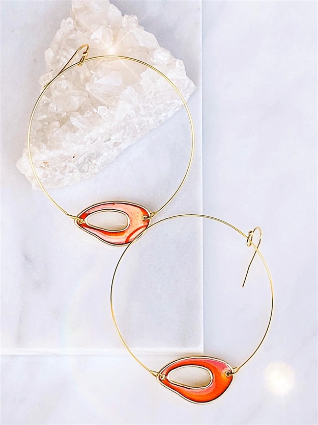 Enamel-Hoop Earring