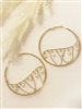 one pair Mirajo jewelry forever pearl hoop earrings on light cloth