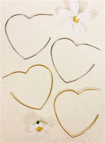 heart hoop earring on white background