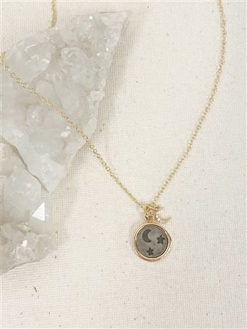 Mirajo Jewelry Luna Sol necklace on light cloth