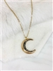 Moon child necklace on white background