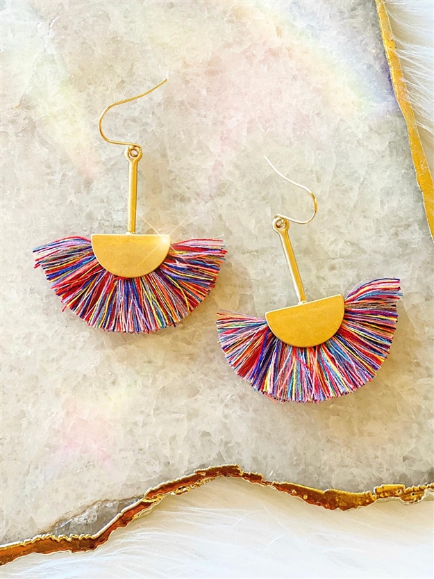 Rainbow Fringe Earring