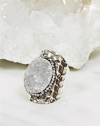 Raw Druzy Ring