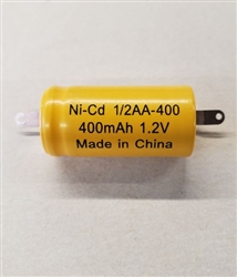 SAFT 1/2AA NICAD 400MAH 1.2V BATTERY TABBED 1/2AAT          *MANUFACTURER # 1/2AA-400*