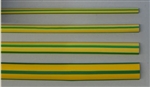 1/4 YEL/GRN HEAT SHRINK TUBING 1/4" DIAMETER 2:1 SHRINK     RATIO, YELLOW WITH GREEN STRIPE, SINGLE WALL (4FT)